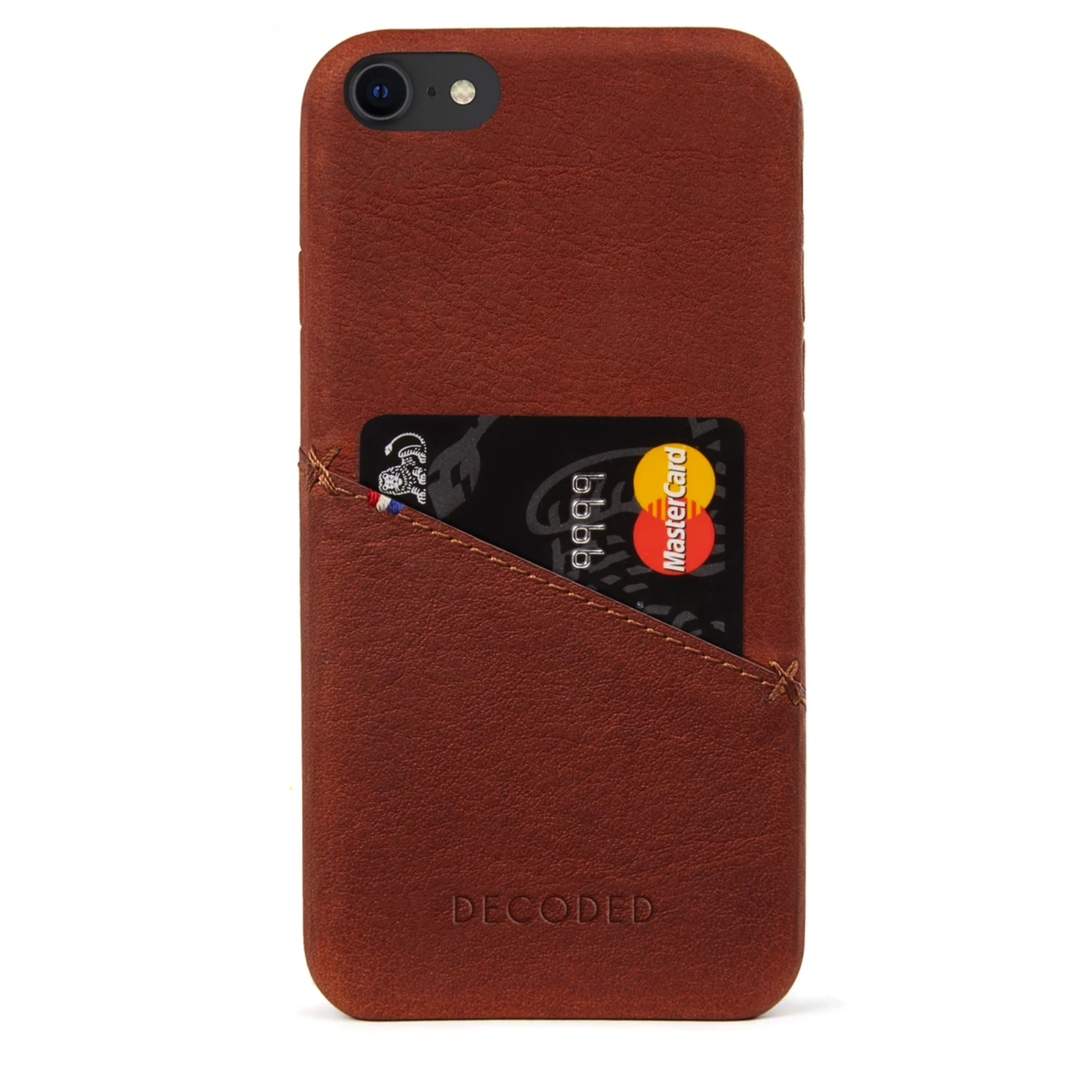 DECODED Leather Back Cover Card Case Brown for iPhone SE 2020 / iPhone 8/7 / 6s / 6 (D6IPO7BC3CBN)